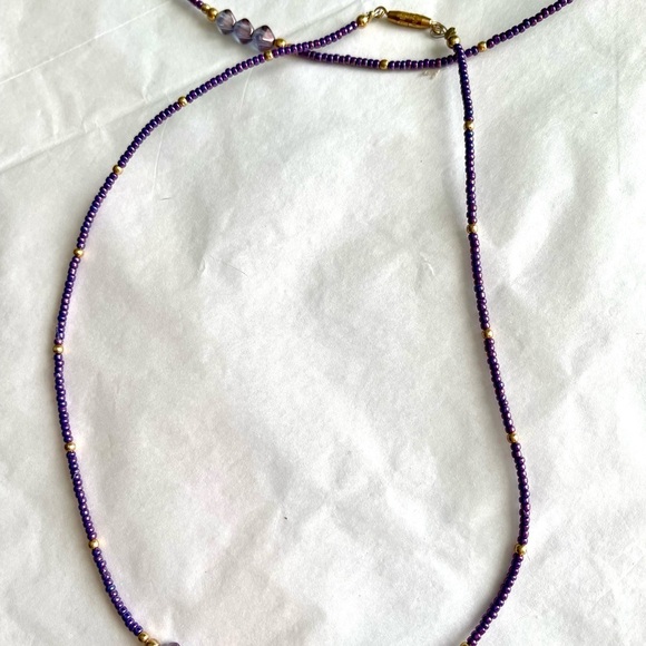 NWT! 4 Necklace Set Purple Gold - Picture 7 of 10